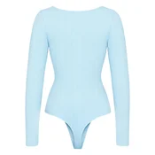 cfab Oblikovanje postave Longsleeve Bodysuit Sculpting Shapewear with String nebeško modra
