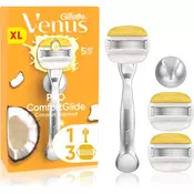Gillette Venus PRO ComfortGlide Coconut ženski brivnik z držalom za prho + nadomestne britvice 5 kos