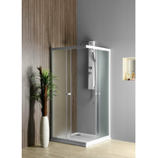 Kvadratna kabina za prho ALAIN, 900 x 900 mm, steklo BRICK - 4.00 - 24 - 90.00 - Kvadratni zasloni - Aqualine - AQUALINE RECTANGULAR SCREEN - 90.00 - Premična - 90x90 cm - 1850.00