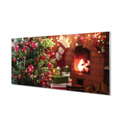 tulup.si Stenska plošča za kuhinjo Baubles božično drevo darila 125x50 cm