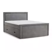 Siva boxspring postelja s prostorom za shranjevanje 160x200 cm Fresco – Maison de Reve