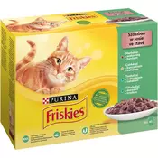 Friskies mokra mačja hrana z govedino, piščancem, tuno, trsko 6 x (12 x 85 g)