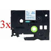 Komplet Brother TZe-233/TZ-233/PT/P-Touch 12mm kompatibilni trakovi (3) - moder izpis/bel trak