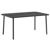 Vidaxl Vrtna miza temno siva 150x90x72 cm jeklo