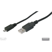 USB 2.0 priključni kabel [1x USB 2.0 utikač A - 1x USB 2.0 utikač Micro-B] 3 m crni