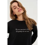 Marisse WOMENS SWEATSHIRT Z-BL-4805 BLACK