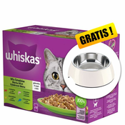 Whiskas vrečka mešanica hran v želatini 4x(12x85g) + skleda BREZPLAČNO