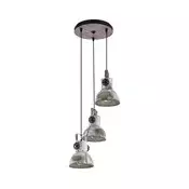 Eglo 79371 - Viseci luster na sajli BARNSTAPLE 3xE27/40W/230V smeda/patina