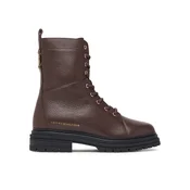 Tommy Hilfiger Gležnjarji Th Emboss Grain Leather Boot FW0FW09553 Rjava