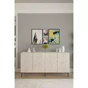 HANAH HOME Komoda Ferro 150 White Travertine
