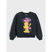 Sinsay - Crewneck duks sa efektom pranja i printom Garfield - crno