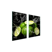 shumee ZAŠČITNA STEKLENA KROŽNIK ZA KUHINJO 65x52 LIME