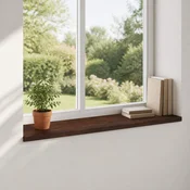 vidaXL Okenske police 2 kos Temno rjava 110 x 40 x 2 cm Trda bukovina