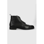 Kožne cipele AllSaints Harland za muškarce, boja: crna