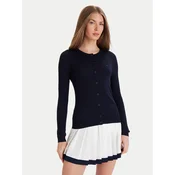 Lacoste Pletena jopica AF4141 Mornarsko modra Slim Fit