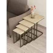 Hanah Home Tekerli set stolica (umetnuti), antik/travertin (4 kom)