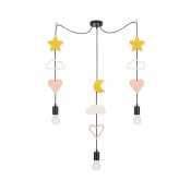 Dečiji luster na sajli TRIO 3xE27/20W/230V žuta/bela/ružičasta