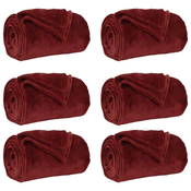 Vidaxl Obloge 6 pcs Bordeaux rdeča 130 x 150 cm Flis