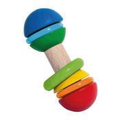 Drevená hrkálka Bar Grasping Toy Eichhorn s farebnými krúžkami od 3 mes EH17052