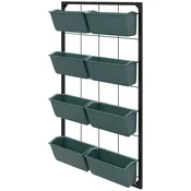 Homestar Stenski podstavek za rastline z 8 lončki 525x14x90 cm zelena