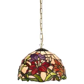 Casa Padrino luxury Tiffany hanging lamp multicolored A� 23 x H. 75 cm - Art Deco Tiffany pendant lamp - Living room hanging lamp - Decorative hanging lamp - Luxury Tiffany lights