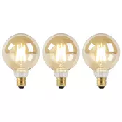 Set 3 LED žarnic E27 Dim to Warm G95 zlate 8W 806lm 2000-2700K
