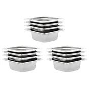 shumee vidaXL Gastronorm posode 12 kosov GN 1/6, 65 mm, nerjaveče jeklo