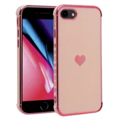 GS Ovitek za iPhone 7/8/SE 2020/SE 2022, elektro srce, roza zlata