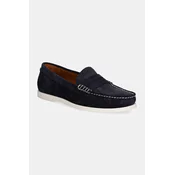 Mokasini iz semiša Polo Ralph Lauren Merton Penny moški, mornarsko modra barva, 803945275001
