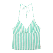 Pull&Bear Top PACIFIC svetlo zelena/bela
