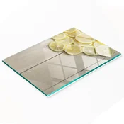 shumee Dekorativna steklena deska za rezanje in serviranje, limonin les, 80x52 cm