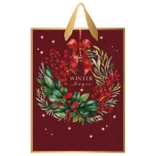 OKRASNE VREČICE 26,5X33X13CM NOVOLETNE BURGUNDY INTERDRUK * DO RAZPRODAJE ZALOG