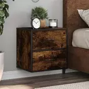 Vidaxl vidaXL Stenske nočne omarice, komplet 2 kosov, dimljen hrast, 40x31x39,5