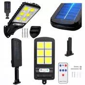 Solarna svetilka s senzorjem gibanja in mraka, 120 LED COB vgrajena baterija 3000mAh + daljinec