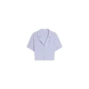 Bershka Bluza  svetlo modra / bela