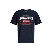 JACK & JONES Majica temno modra/grenada/bela