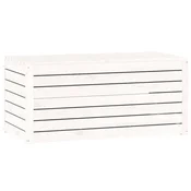 Vidaxl Vrtna škatla bela 101x50,5x46,5 cm trdna borovina