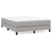 Vidaxl Posteljni okvir z vzmetmi svetlo siv 140x190 cm blago