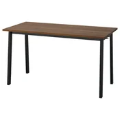 MITTZON Konferenčna miza, orehov furnir/črna, 140x68x75 cm