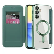 Etui SmartMag Book z Magsafe tehnologijo in RFID denarnico za Samsung Galaxy A15 - green