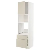 METOD/MAXIMERA Visoka omara za vgrad gspd aparate, bela/Havstorp bež, 60x60x220 cm