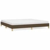 shumee vidaXL Posteljni okvir brez vzmetnice temno rjav 200x200 cm blago