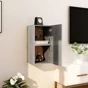 vidaXL Stenska TV omarica 2 kosa siva sonoma 30,5x30x30 cm