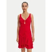 Just Cavalli Vsakodnevna obleka 78PAO907 Rdeča Slim Fit