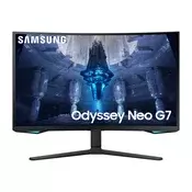 SAMSUNG Odyssey Neo G7 G75NB, 32-palčni UHD monitor z VA-panelom, 165 Hz, odzivni čas 1 ms, svetlost 350 cd/m2, DisplayPort.