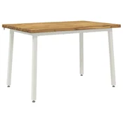 vidaXL 140 x 70 x 75 cm Masiven les akacije Bela Pravokotna