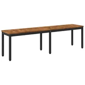 vidaXL Vrtna klop 161 x 35 x 45 cm Masiven les akacije Naravna in črna