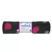 VetBed proti drsenju / Drybed grafit Roza srce DELUXE 75 x 50 cm, dlaka 30 mm