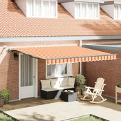 vidaXL vidaXL Samodejna retraktibilna tenda z LED rumena in oranžna 400x300 cm, (22150277)