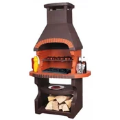 Casa Padrino luxury garden grill dark brown/orange 98 x 62 x H. 170 cm - Concrete grill fireplace - Luxury garden accessories